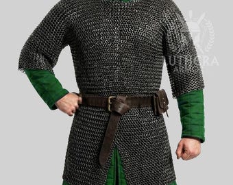 9mm Flat Ring Riveted with Solid Ring Chainmail Haubergeon Medieval Maille Hauberk LA-156 Easter