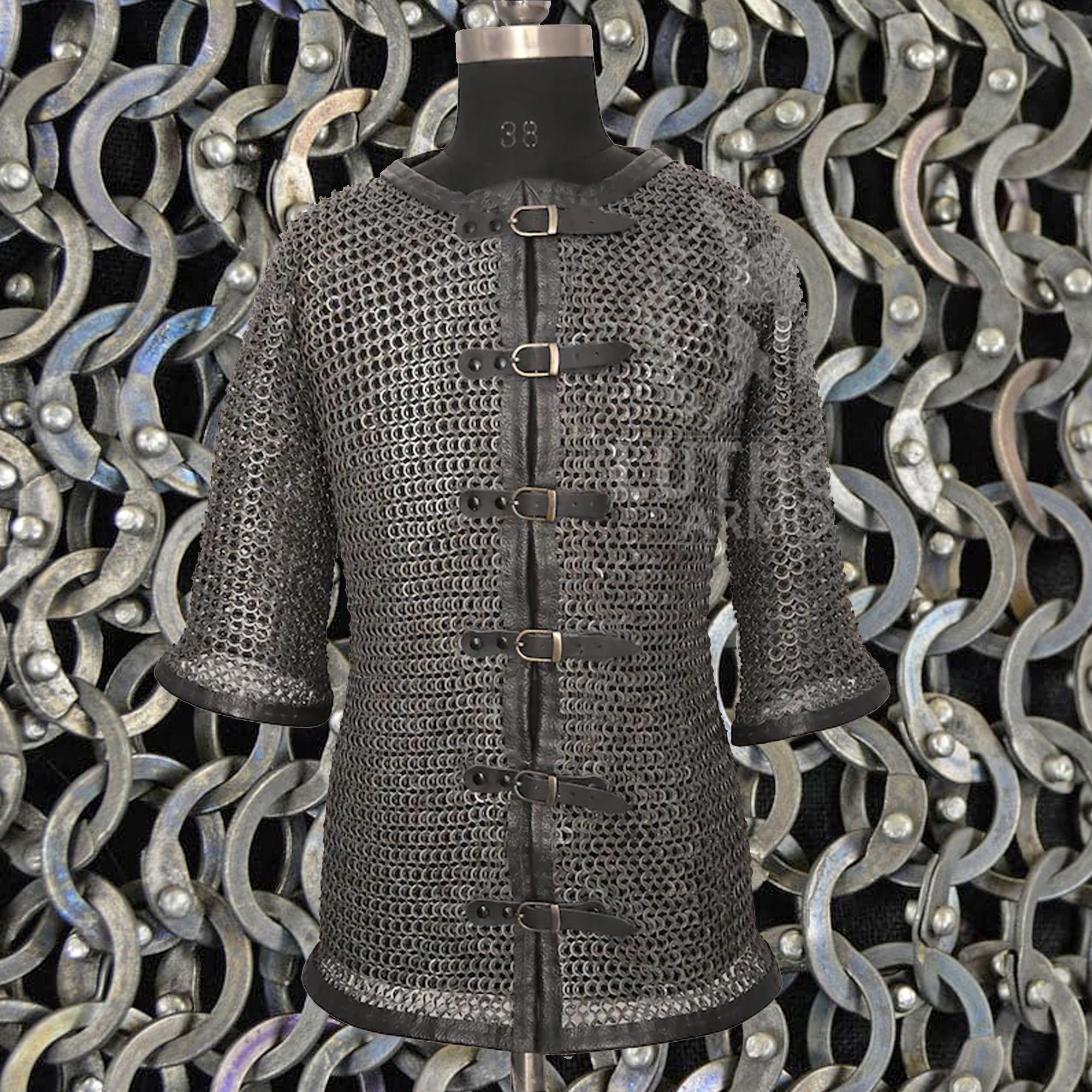 Titanium Chainmail Haubergeon: 9mm Flat Ring Riveted Rust Free Light ...