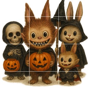 halloween labubu, labubu, png bundle