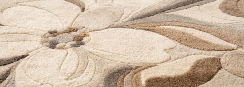Floral Hand Tufted Rug 8x10 Beige Brown Modern Abstract Flower Area Rug ...