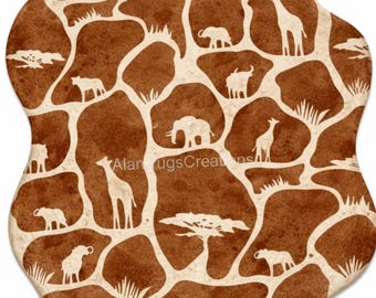 Hand Tufted Safari Animal Rug, Kids Jungle Wool Area Rug, Nursery Decor
