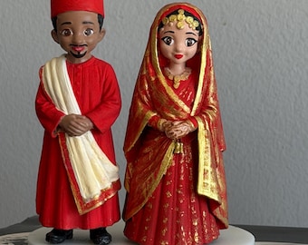 Custom Wedding Cake Topper, Personalized Bride Groom Figurine, Anniversary Couple Statue