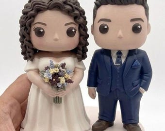 Custom 3D Wedding Cake Topper, Personalized Bride Groom Figurine, Anniversary Couple Statue