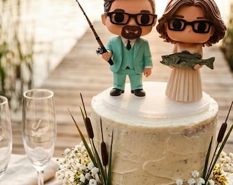 Custom 3D Wedding Cake Topper, Personalized Bride Groom Figurine, Anniversary Couple Statue