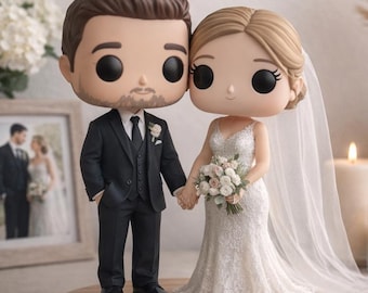 Custom 3D Printed Wedding Cake Topper, Personalized Couple Figurine, Hand-Painted Keepsake