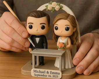 Custom Wedding Couple Miniature – Handmade Figurine from Your Photo