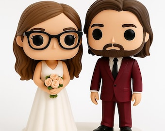 Custom Personalized Wedding Cake Topper from Photo - Bride and Groom Figurine