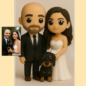 Personalized 3D Character Set – Couple & Dog Figurine Keepsake