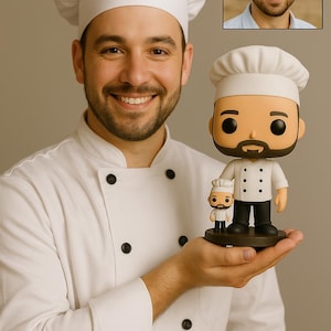 Cute Stylized Miniature Based on Your Snapshot , 3D Printed Mini Figures – Custom Couple Portrait with Pet , handmade personal gift