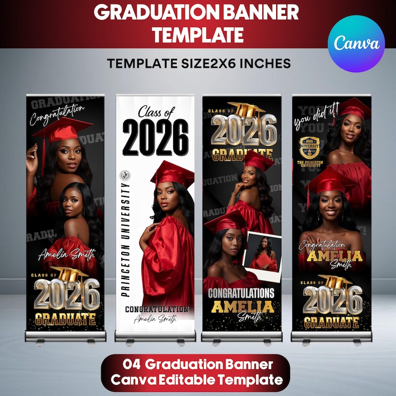 4X Graduation Banner Canva Editable Template Bundle | Graduation Banner for Graduation Parties | Custom Photo Grad Celebration Banner Design
03 Graduation Banner Canva Editable Template, Class of 2026 Celebration, Blue Graduation Banner for Grad Parties, Large Format Grad Banner
Graduation Banner Canva Editable Template Bundle, 4X Graduation Banner, Custom Photo Grad Celebration Banner Design, Instant Download