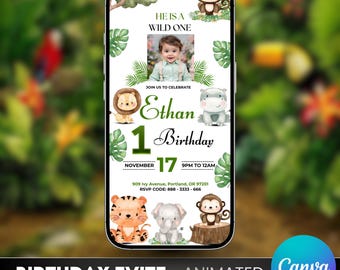 Dinosaur Birthday Evite, Three-rex, Canva Template (Digital)
