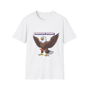 Funny Eagle Freedom Boner T-Shirt, Unisex Graphic Tee, Patriotic Humor Apparel, Gift for Independence Day, Casual Wear