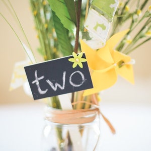 Yellow Wedding favor Birthday favor Yellow and Grey 12 Mini Pinwheels Custom orders welcomed image 4