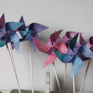 Arabian Nights Party decor, Aladdin Birthday Party Favor, Aladdin Cupcake Topper, Aladdin Birthday Pinwheel Favors 12 - mini pinwheels