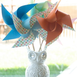 Send a Gift Adorable Pinwheels Wedding Favors Decor Birthday Favors 6 regular size Chevron Paper Pinwheels image 2