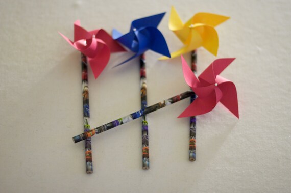 Lightning McQueen Cars birthday party, Cars Disney Pixar cars Party Favor 6 Mini Pinwheel pencils Lightning McQueen (Custom orders welcomed) Il_570xn