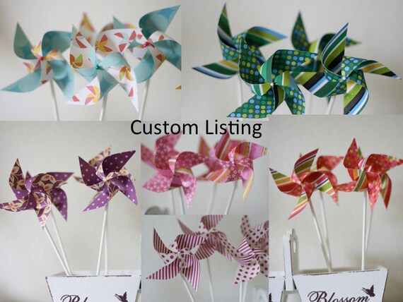 Send a Gift, Bulk Escort Cards Wedding/Birthday, Bulk wedding favors, decor/favors 50 mini spinning Pinwheels (Custom orders welcomed) Il_570xn