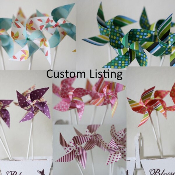 Send a Gift, Bulk Escort Cards Wedding/Birthday, Bulk wedding favors, decor/favors 50 mini spinning Pinwheels (Custom orders welcomed)