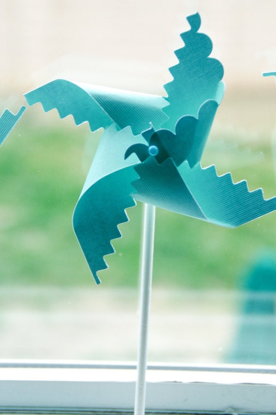 Send a Gift, Breakfast blue decorations, light blue party decorations Robins Egg Blue Wedding Pinwheel Favors 12 - mini pinwheels Il_570xn