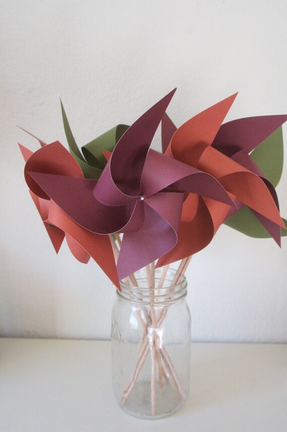 Thanksgiving Decorations, Fall Color Decorations, Autumn Decorations, Fall Decor 6 large Spinning Pinwheels (Custom orders welcomed) Il_570xn