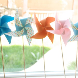 Send a Gift Adorable Pinwheels Wedding Favors Decor Birthday Favors 6 regular size Chevron Paper Pinwheels image 3