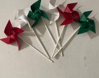 Cinco De Mayo Decorations, Cinco De Mayo Fiesta Pinwheel Favors 12 Mini Spinning Pinwheels Cinco De Mayo (Custom orders welcomed)