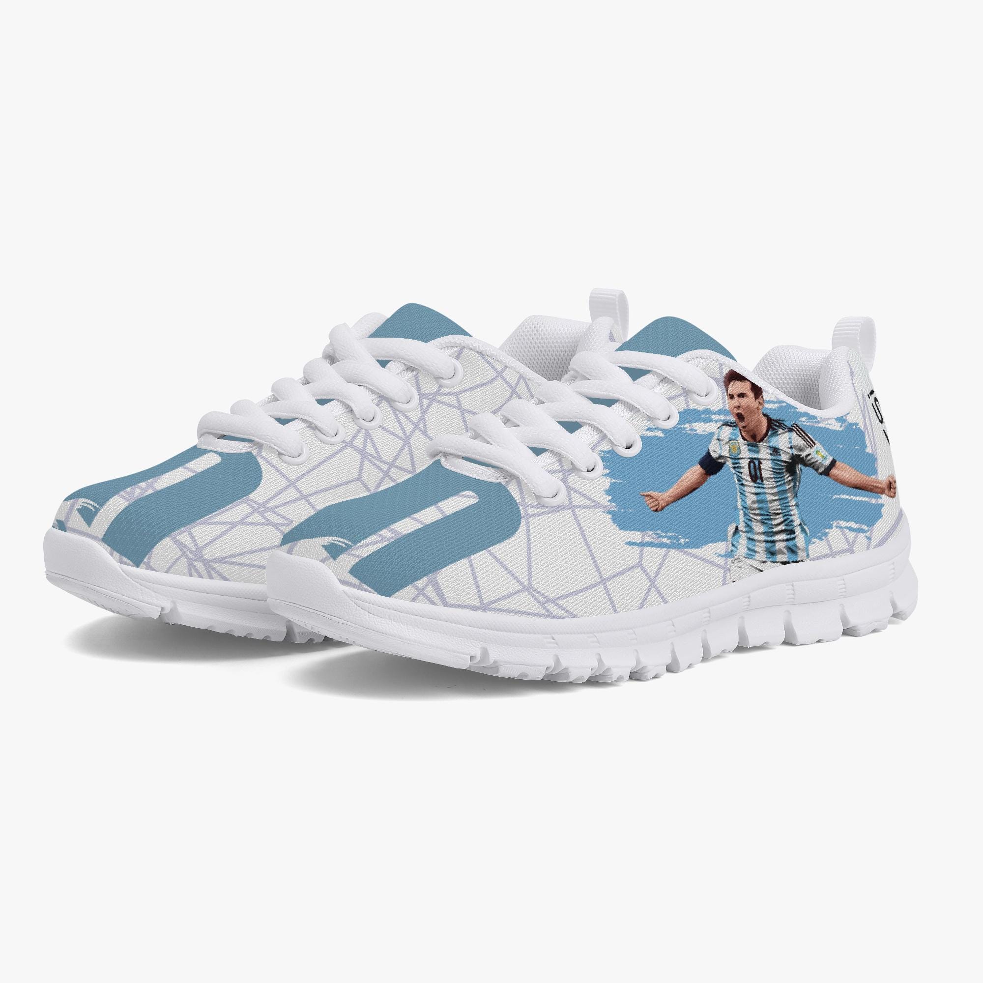 Discover Messi Mesh Sneakers | Footballer Gift | Ethnic Blue Football