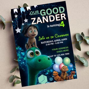 Editable and Printable  Birthday Invitation Template for Kids - Boy green