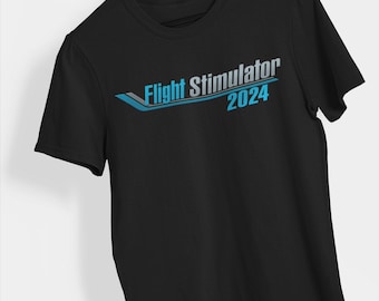 Camiseta de simulador de vuelo: divertida camiseta de aviación para aficionados a los simuladores de vuelo y pilotos, inspirada en los videojuegos.