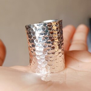 Hammered Sterling Silver Band Ring: Unisex Minimalist Jewelry