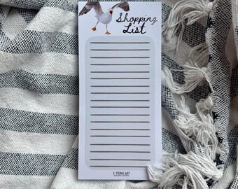 Shopping List Notepad Seagull Design 50 page | seaside themed illustration art stationery
