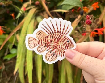 Lion Fish Sticker | Ocean Marine Life Illustration