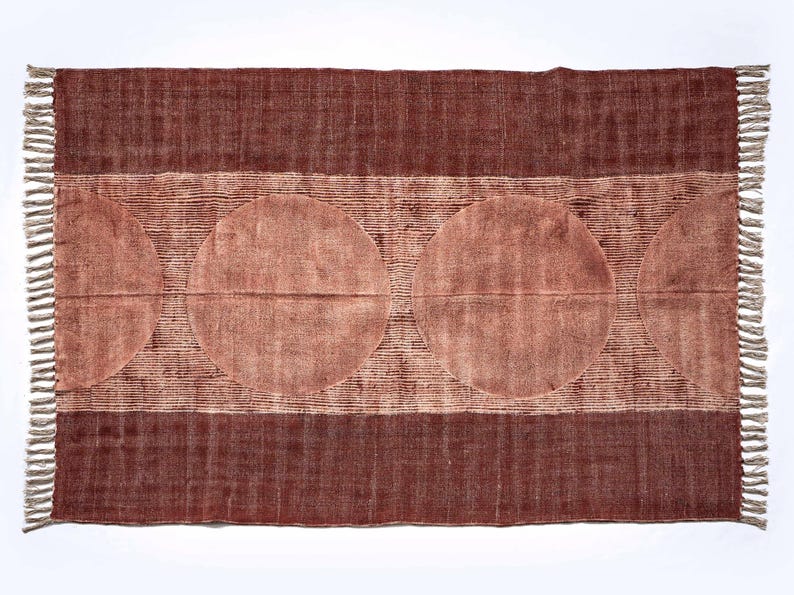 Modern Rust Abstract Area Rug • Washable Moroccan Cotton Kilim Rug • Block Print Dhurrie for Living Room, Earthy Boho Yoga Mat floral rug, kitchen rug, runner rug, patio rug, handmade rug, cotton rug, kilim rug, indian rug, outdoor rug, living room rug, vintage rugs, area rug, bedroom rug