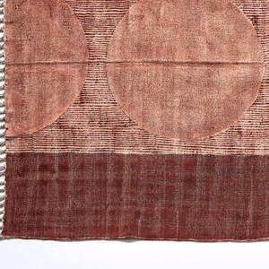 Modern Rust Abstract Area Rug • Washable Moroccan Cotton Kilim Rug • Block Print Dhurrie for Living Room, Earthy Boho Yoga Mat floral rug, kitchen rug, runner rug, patio rug, handmade rug, cotton rug, kilim rug, indian rug, outdoor rug, living room rug, vintage rugs, area rug, bedroom rug