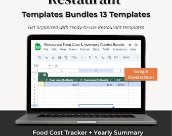 Restaurant Food Cost Tracker | COGS Calculator, Inventory Management — Excel and Google Sheets Digital Download for F&B Businesses