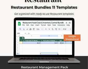 Restaurant Management Templates Bundle | Food Cost Calculator, Inventory, Staff Planner — Excel Google Sheets Digital Download