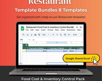 Restaurant Cost Control System | Food Cost Calculator, Inventory Tracker, COGS — Excel & Google Sheets Digital Download