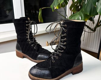 Chanel combat boots size 39(24-24.5cm)