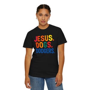 Coffee Dogs Dodgers T-Shirt | Funny Los Angeles Baseball Dog & Coffee Lover Tee | LA Dodgers Fan Gift for Game Day