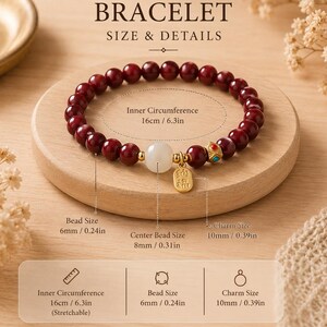 Good Luck Feng Shui Bracelet, Red String Wealth Bracelet with Fu Charm, Protection & Prosperity Bracelet, Adjustable Lucky Gift for Her burgundy bracelet