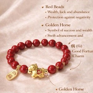 Good Luck Feng Shui Bracelet, Red String Wealth Bracelet with Fu Charm, Protection & Prosperity Bracelet, Adjustable Lucky Gift for Her bild 6