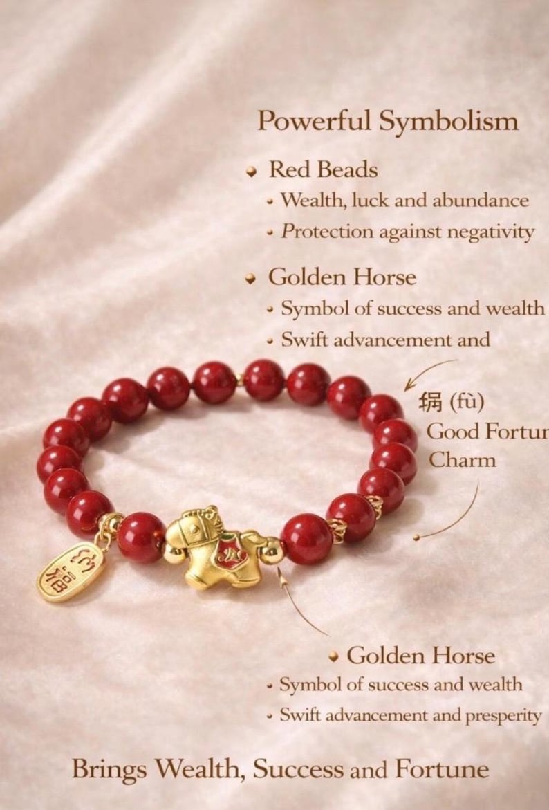 Good Luck Feng Shui Bracelet, Red String Wealth Bracelet with Fu Charm, Protection & Prosperity Bracelet, Adjustable Lucky Gift for Her bild 6