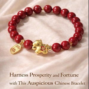 Good Luck Feng Shui Bracelet, Red String Wealth Bracelet with Fu Charm, Protection & Prosperity Bracelet, Adjustable Lucky Gift for Her Bracelet Horse