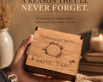 20 Reasons Why I Love You Wooden Puzzle Box – Romantic Gift for Him or Her, Anniversary Gift, Personalized Love Message Puzzle