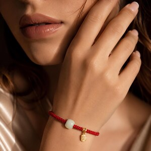 Good Luck Feng Shui Bracelet, Red String Wealth Bracelet with Fu Charm, Protection & Prosperity Bracelet, Adjustable Lucky Gift for Her bild 8
