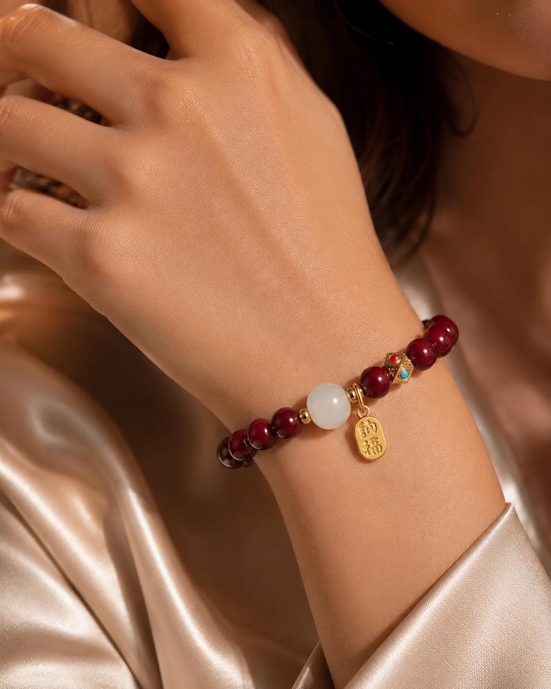 Good Luck Feng Shui Bracelet, Red String Wealth Bracelet with Fu Charm, Protection & Prosperity Bracelet, Adjustable Lucky Gift for Her bild 14