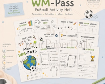 Il mio passaporto dei Mondiali per bambini | Libretto di attività calcistiche in PDF | Giochi e puzzle dei Mondiali 2026 | Attività calcistiche stampabili