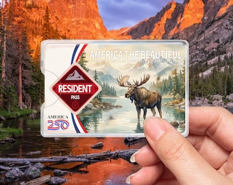 Etui na karnet do Parku Narodowego, Ochronna okładka z motywem dzikiej przyrody, Spersonalizowane etui na karnet do Parku Narodowego 2026, Etui na karnet „America the Beautiful”