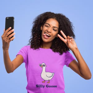 Funny Silly Goose T-Shirt, Goose Tee, Humorous Shirt, Novelty Shirt, Unique Gift, Animal Lover Gift, Comical Tee
