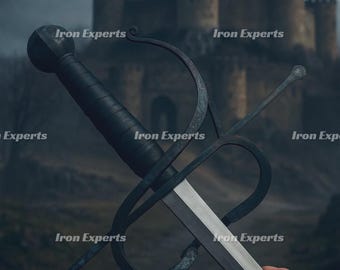 Handmade Medieval Rapier Sword with Leather Scabbard – Renaissance Decorative Sword for Collectors, Cosplay, Gifts for Him